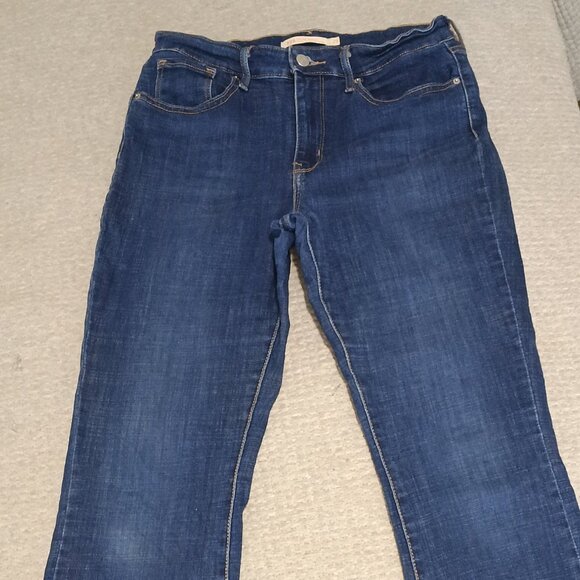 Levis 725 Jeans Womens 29 Blue High Rise Bootcut Leg Denim Logo Cotton Stretch - Picture 1 of 5